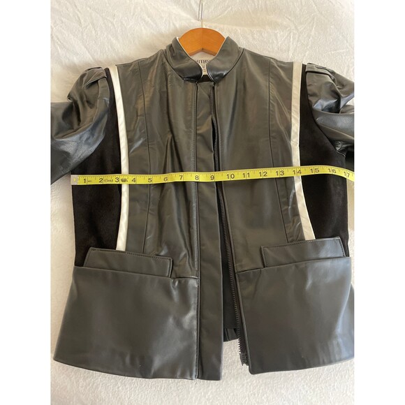 Vintage Northside Fashions Leather and Suede Jacket Small 80s Black & White EUC - Picture 6 of 10